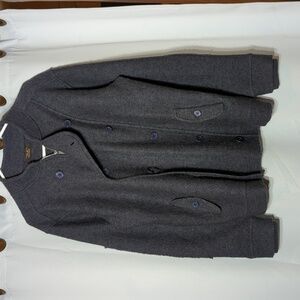 Zara man 100% wool short peacoat Double button pockets dark academia lightweight